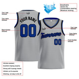 Custom Stitched Basketball Jersey for Men, Women  And Kids Gray-Royal-Black