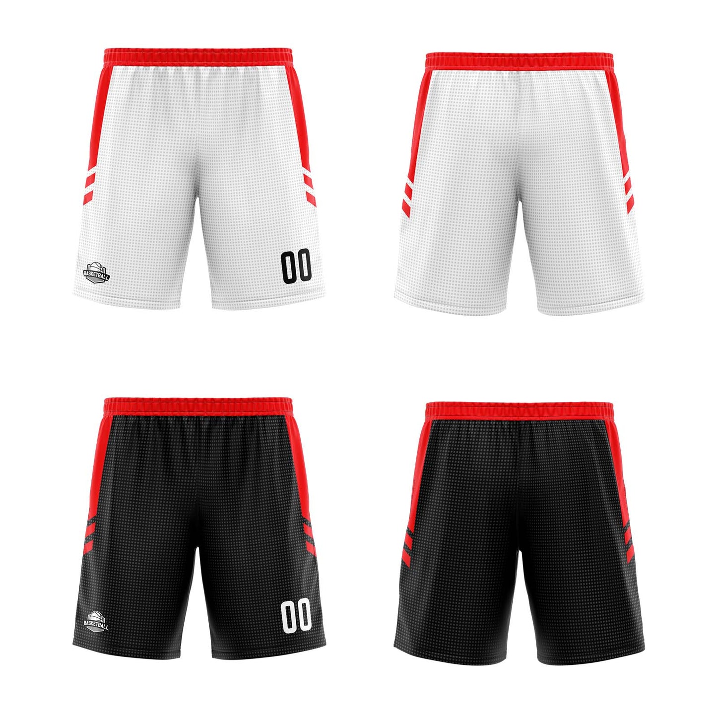 Custom White Red Reversible Basketball Suit for Adults and Kids Personalized Jersey