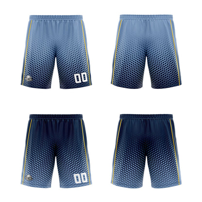 Custom Dusty Blue Navy Yellow Reversible Basketball Suit for Adults and Kids Personalized Jersey