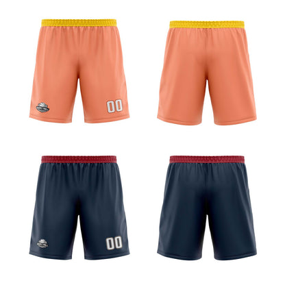 Custom Peach Pink Dark Blue Reversible Basketball Jersey Uniform Suit Printed Your Logo Name Number