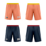 Custom Peach Pink Dark Blue Reversible Basketball Jersey Uniform Suit Printed Your Logo Name Number