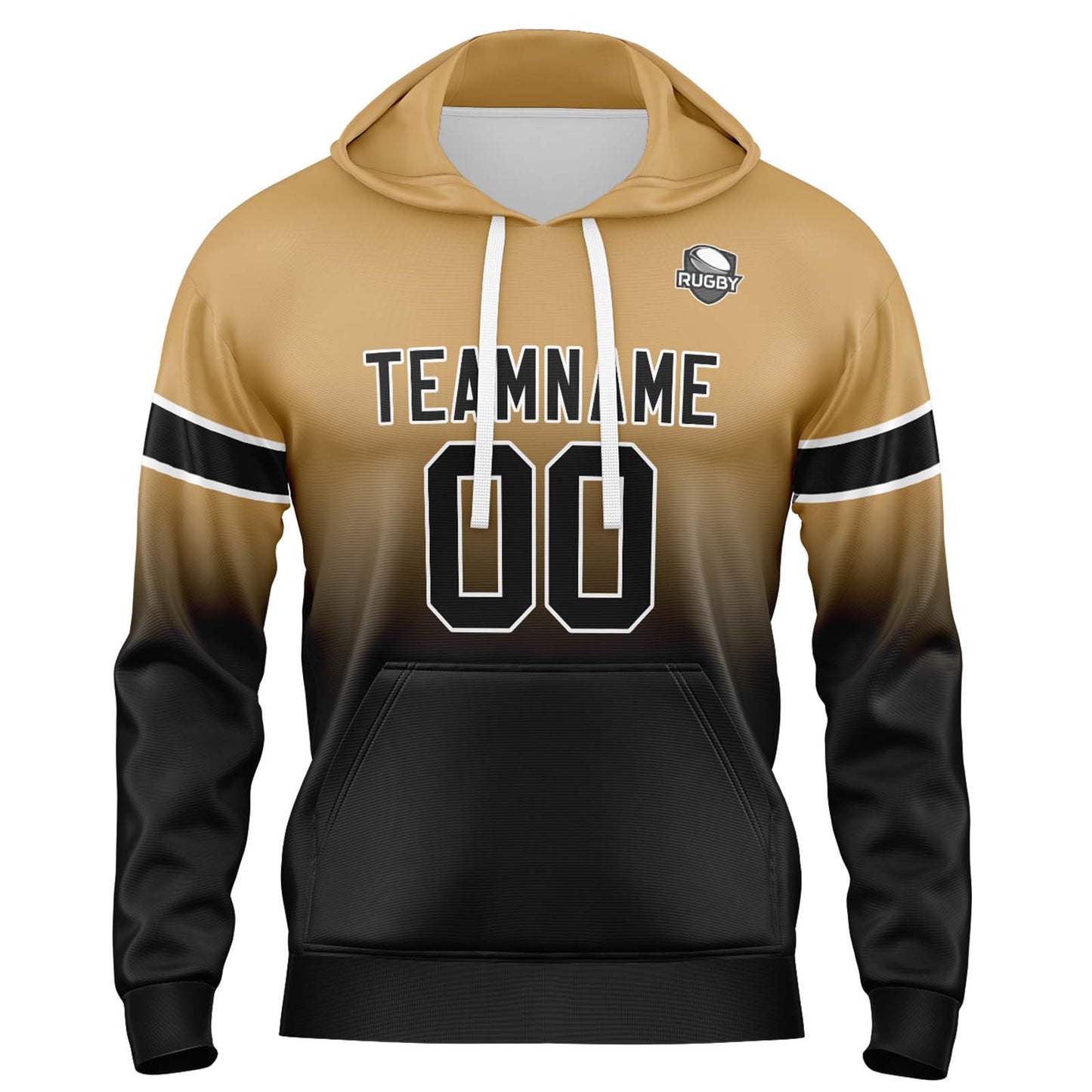 Custom Gradient Sweatshirt Hoodie For Man Woman Girl Boy Print Your Logo Name Number Gold&Black