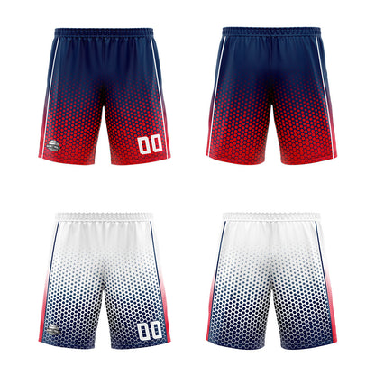 Custom Navy Red White Reversible Basketball Suit for Adults and Kids Personalized Jersey
