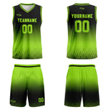 Custom Black Bright Green Gradient Basketball Jersey Uniform Suit Printed Your Logo Name Number
