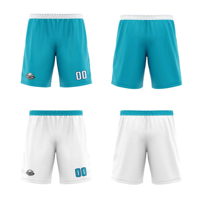 Custom Turquoise White Reversible Basketball Jersey Uniform Suit Printed Your Logo Name Number