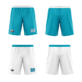 Custom Turquoise White Reversible Basketball Jersey Uniform Suit Printed Your Logo Name Number