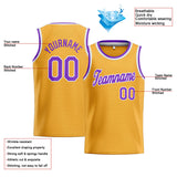 Custom Stitched Basketball Jersey for Men, Women And Kids Yellow-Purple-White