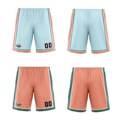 Custom Light Green Light Orange Reversible Basketball Suit for Adults and Kids Personalized Jersey
