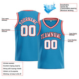 Custom Stitched Basketball Jersey for Men, Women And Kids Aqua-White-Red