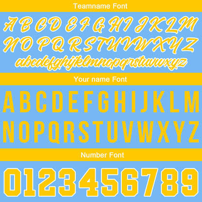 Custom Stitched Basketball Jersey for Men, Women  And Kids Light Blue-Yellow