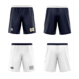 Custom Navy Blue White Reversible Basketball Jersey Uniform Suit Printed Your Logo Name Number