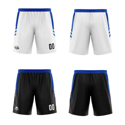 Custom White Blue Reversible Basketball Suit for Adults and Kids Personalized Jersey