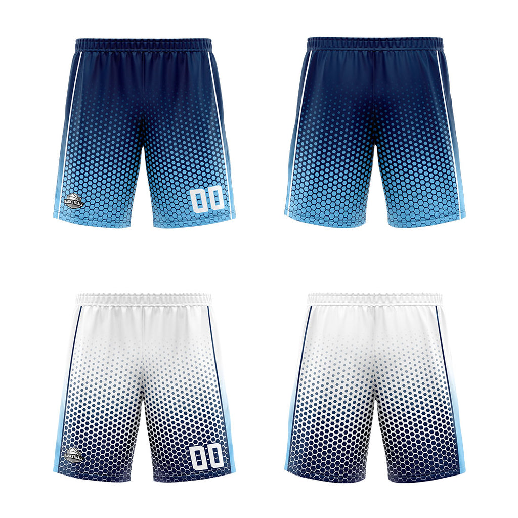 Custom Navy Blue White Reversible Basketball Suit for Adults and Kids Personalized Jersey