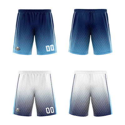 Custom Navy Blue White Reversible Basketball Suit for Adults and Kids Personalized Jersey