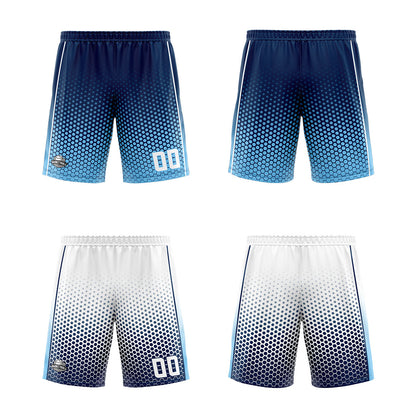 Custom Navy Blue White Reversible Basketball Suit for Adults and Kids Personalized Jersey