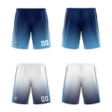 Custom Navy Blue White Reversible Basketball Suit for Adults and Kids Personalized Jersey