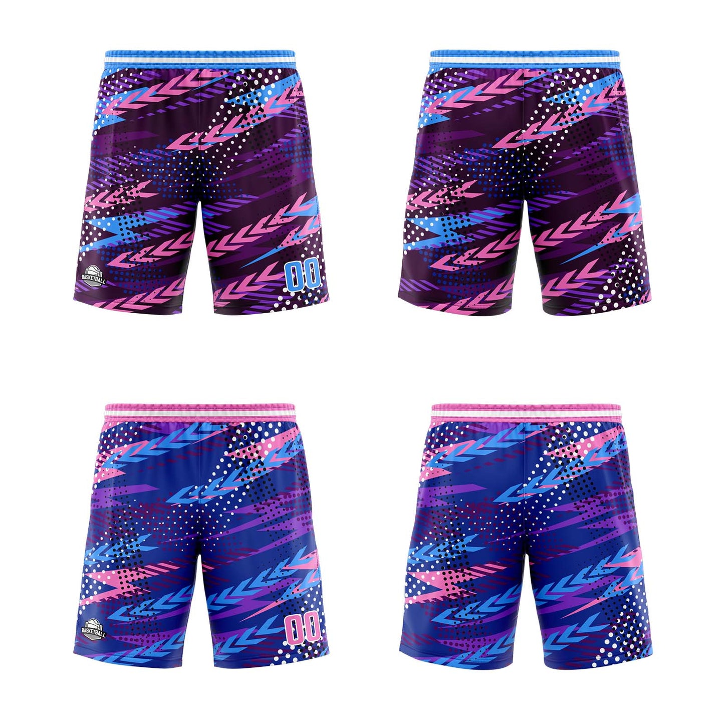 Custom Pink Purple Reversible Basketball Suit for Adults and Kids Personalized Jersey