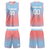 Custom Blue  Pink White Gradient Basketball Jersey Uniform Suit Printed Your Logo Name Number