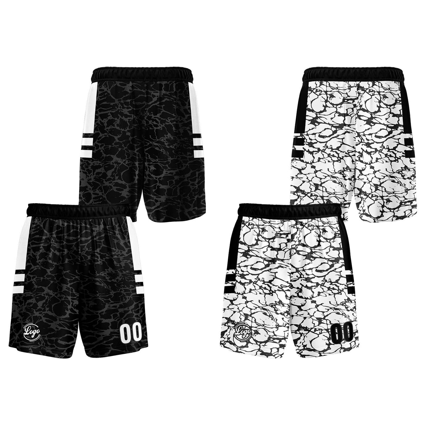 Custom Black Reversible Basketball Suit for Adults and Kids Personalized Jersey