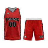 Custom Red Basketball Jersey Uniform Suit Printed Your Logo Name Number