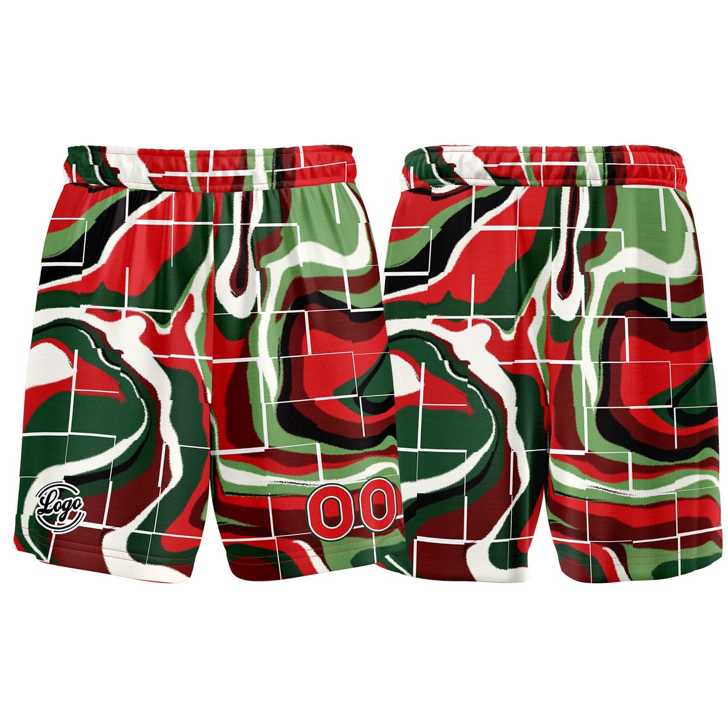 Custom Green Red Basketball Jersey Uniform Suit Printed Your Logo Name Number