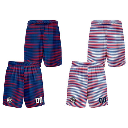 Custom Blue Red Reversible Basketball Suit for Adults and Kids Personalized Jersey