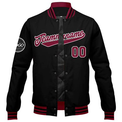 Custom Varsity Jacket Letterman jacket for Men, Women and Youth Crimson Black