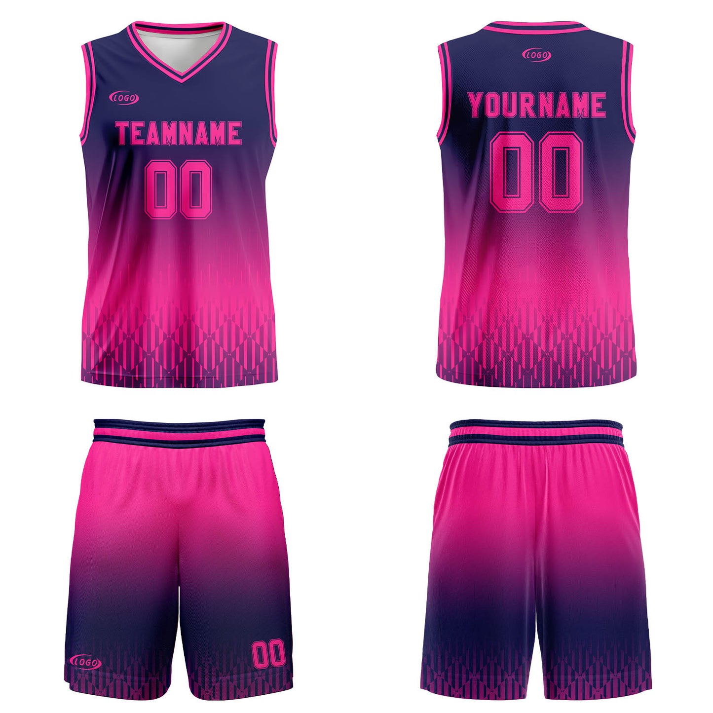 Custom Blue Mary Red Gradient Basketball Jersey Uniform Suit Printed Your Logo Name Number