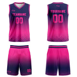 Custom Blue Mary Red Gradient Basketball Jersey Uniform Suit Printed Your Logo Name Number