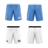 Custom Light Blue White Reversible Basketball Jersey Uniform Suit Printed Your Logo Name Number