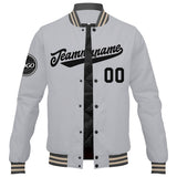 Custom Varsity Jacket Letterman jacket for Men, Women and Youth Grey Black