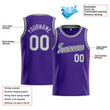 Custom Stitched Basketball Jersey for Men, Women And Kids Purple-Gray