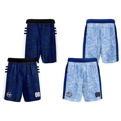 Custom Black Blue Reversible Basketball Suit for Adults and Kids Personalized Jersey