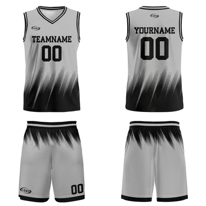 Custom Grey Black Basketball Jersey Uniform Suit Printed Your Logo Name Number