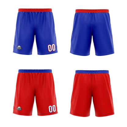 Custom Royal Blue Red Reversible Basketball Jersey Uniform Suit Printed Your Logo Name Number