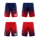Custom Navy Red Reversible Basketball Suit for Adults and Kids Personalized Jersey