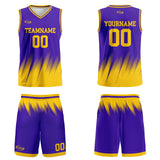 Custom Purple Yellow Basketball Jersey Uniform Suit Printed Your Logo Name Number