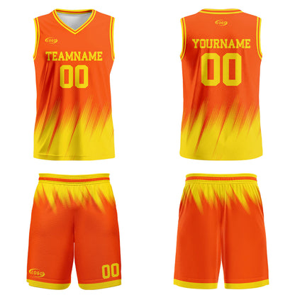 Custom Orange Yellow Basketball Jersey Uniform Suit Printed Your Logo Name Number