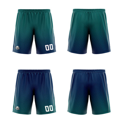 Custom Green Navy Gray Reversible Basketball Suit for Adults and Kids Personalized Jersey