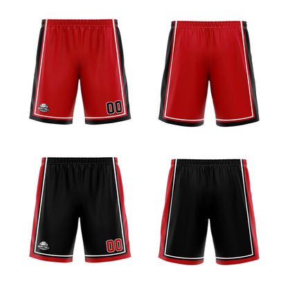 Custom Red Black White Reversible Basketball Suit for Adults and Kids Personalized Jersey