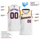 Custom Stitched Basketball Jersey for Men, Women  And Kids White-Purple