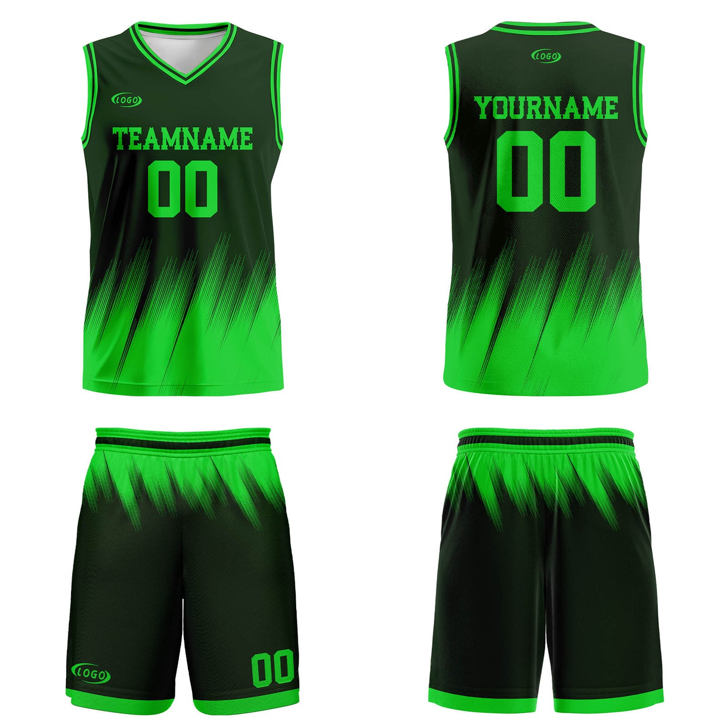 Custom Olive Green Bright Green Basketball Jersey Uniform Suit Printed Your Logo Name Number