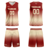 Custom Red Beige Gradient Basketball Jersey Uniform Suit Printed Your Logo Name Number