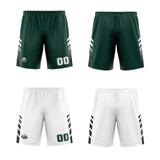 Custom Deep Green White Black Reversible Basketball Suit for Adults and Kids Personalized Jersey