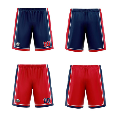 Custom Navy Red White Reversible Basketball Suit for Adults and Kids Personalized Jersey