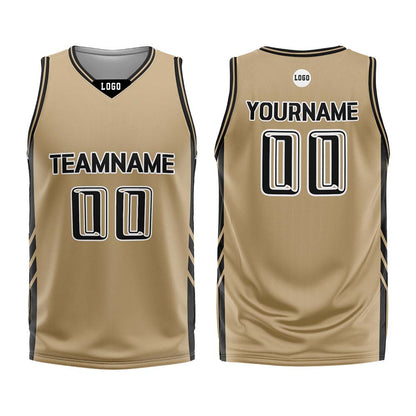 Custom Gold Basketball Jersey Uniform Suit Printed Your Logo Name Number