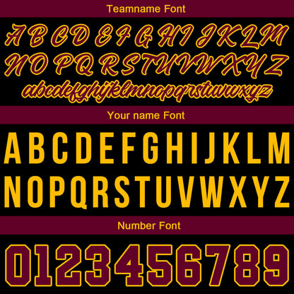 Custom Stitched Basketball Jersey for Men, Women  And Kids Black-Burgundy-Yellow