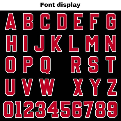Custom basketball jersey for men and women. Stitched and printed name, number and logo Black&Red