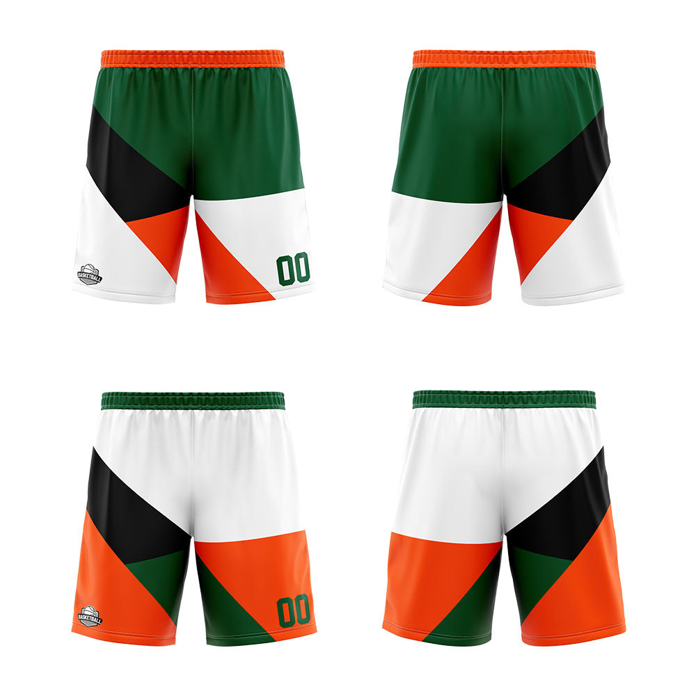 Custom Reversible Basketball Suit for Adults and Kids Personalized Jersey Green&Orange