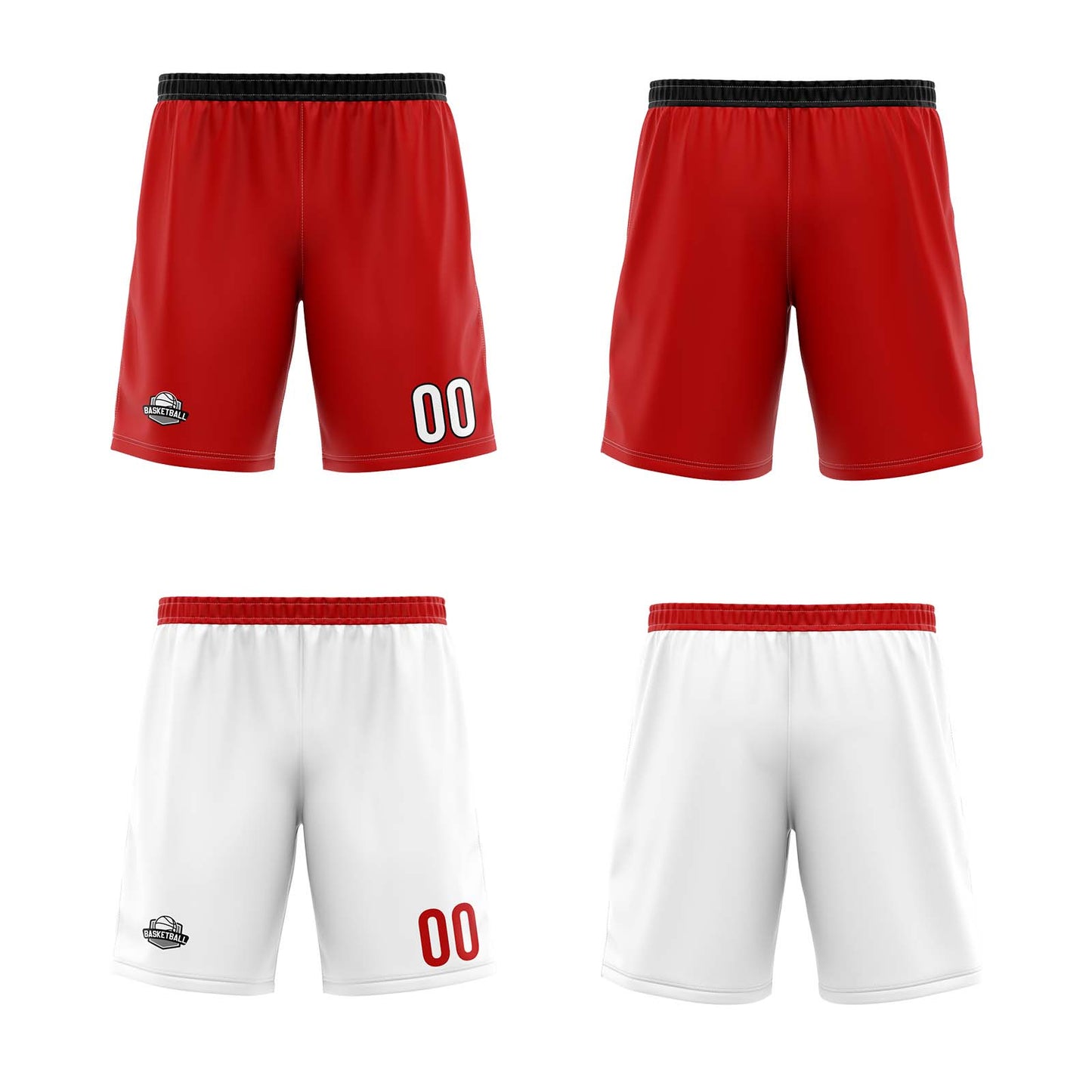 Custom Red White Reversible Basketball Jersey Uniform Suit Printed Your Logo Name Number